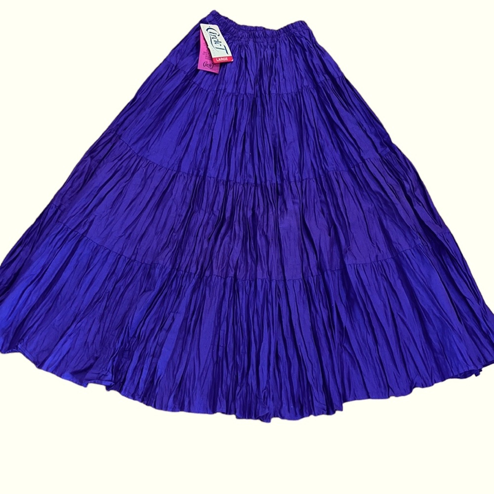 Vintage 90s CIRCLE T~Marilyn Lenox Tiered Purple Skirt~NWT